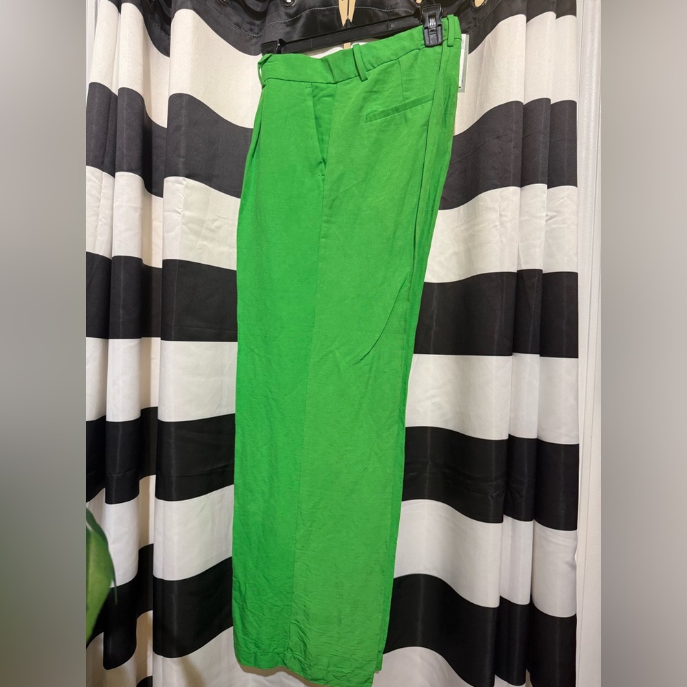 H&M Green Chinos Blend Linen Casual Wear
